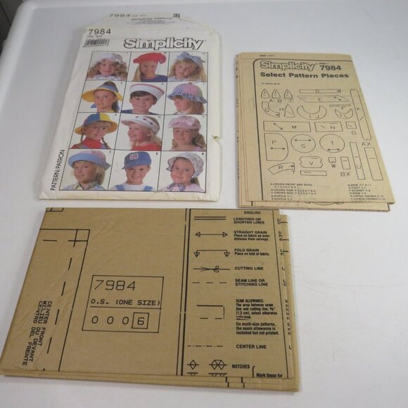 Simplicity 7984 Clothing Patterns Child's Hats UNCUT - Picture 2 of 7